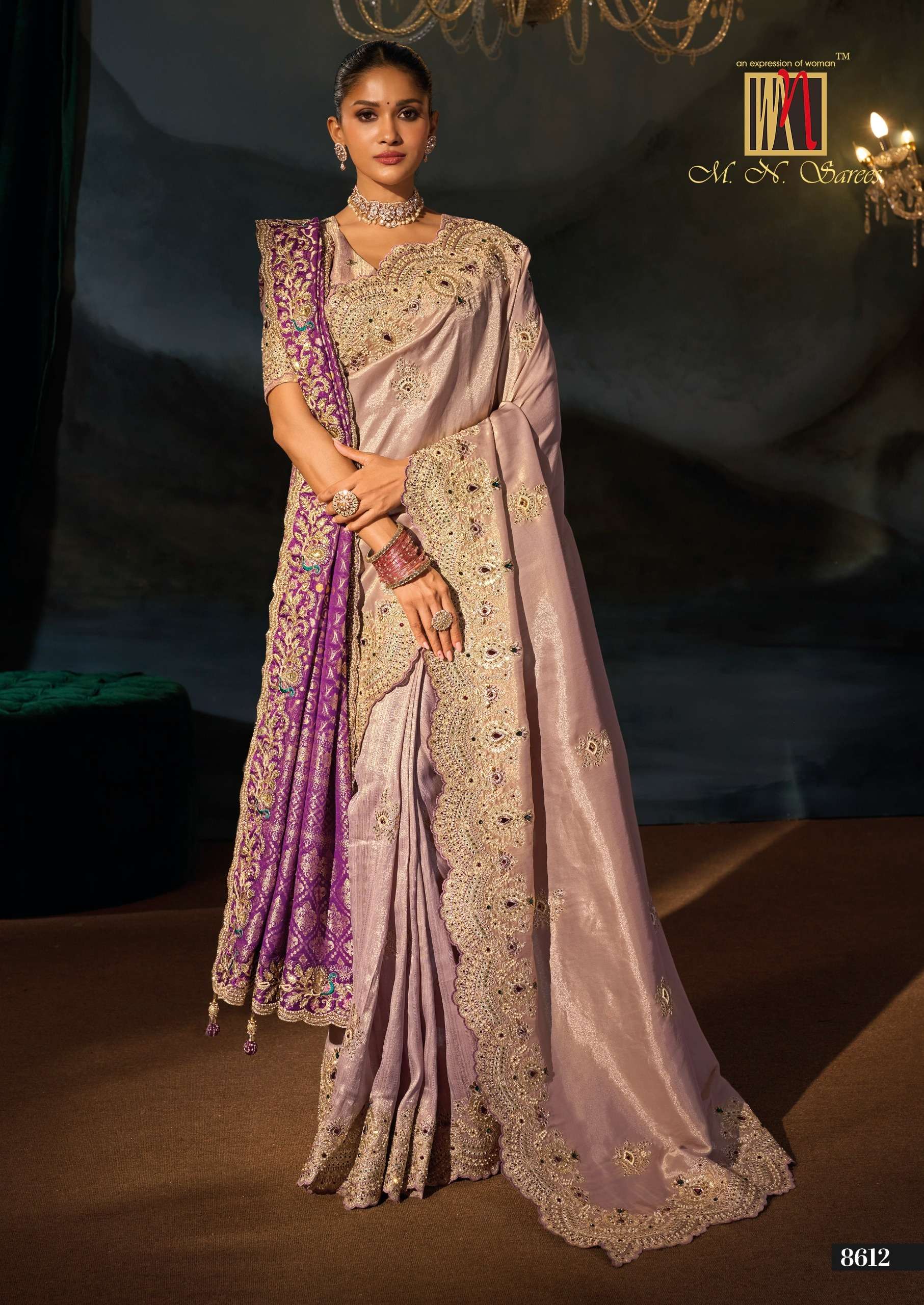 M N 8600 Series 8601 To 8613 the Royal and classic Heritage Collection saree wholesale in surat